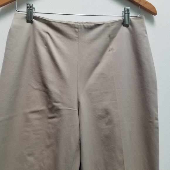 Piazza Sempione Audrey Crop Pants 42 Women’s Cotton Khaki Stretch Side Slit US 6 - Picture 6 of 12